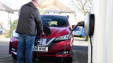 Nissan Leaf - Long termer plugging in
