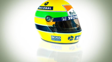 The helmet design and logos Senna ran during his title winning years with McLaren