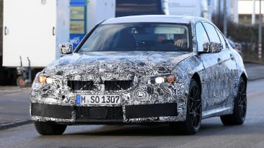 BMW M3 spy shot front quarter