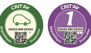 French Crit’Air clean air zone stickers 