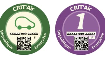 French Crit’Air clean air zone stickers