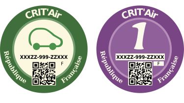 French Crit’Air clean air zone stickers
