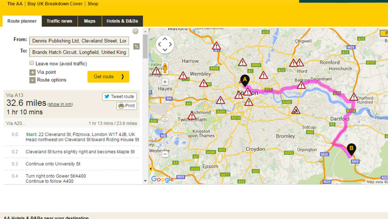 AA Route Planner | Auto Express