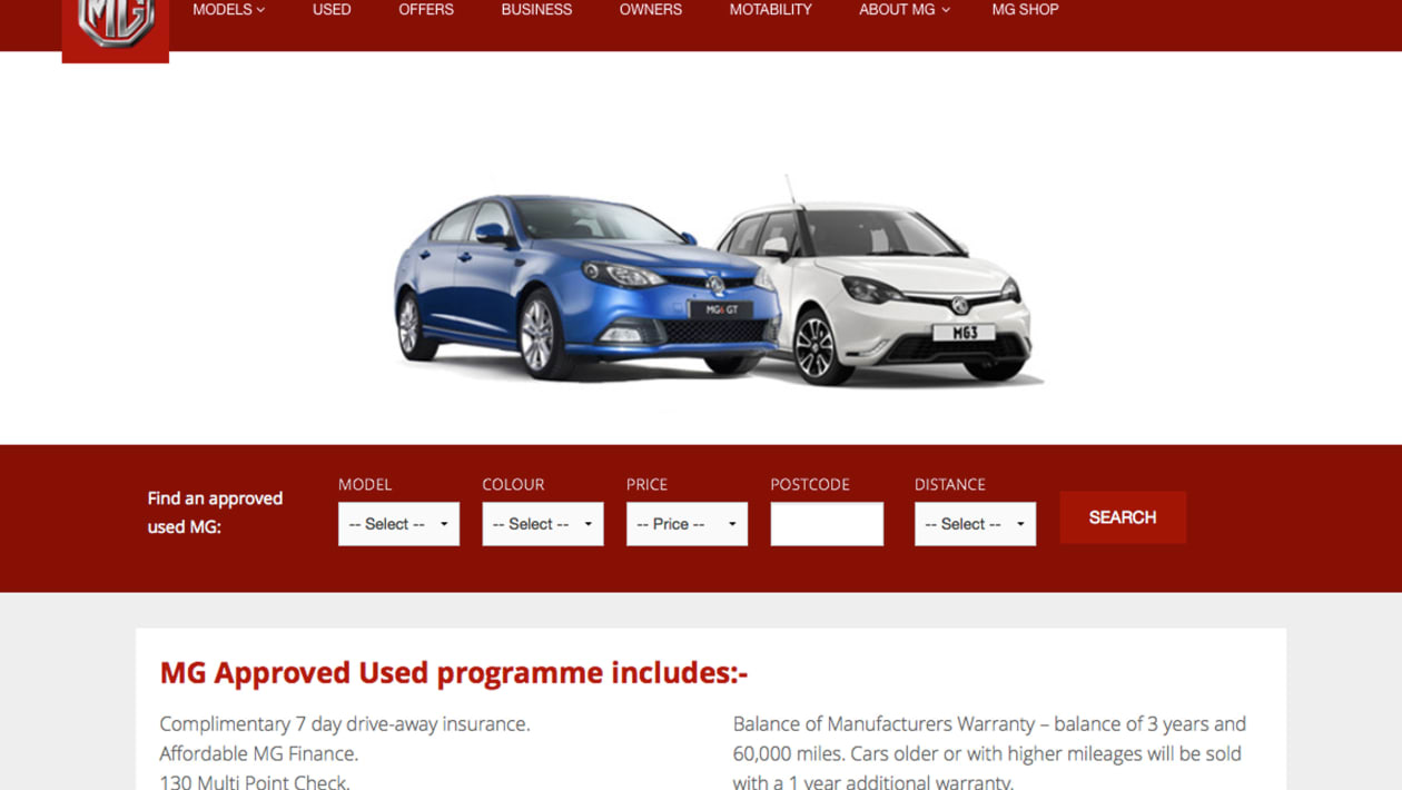 MG approved used car scheme