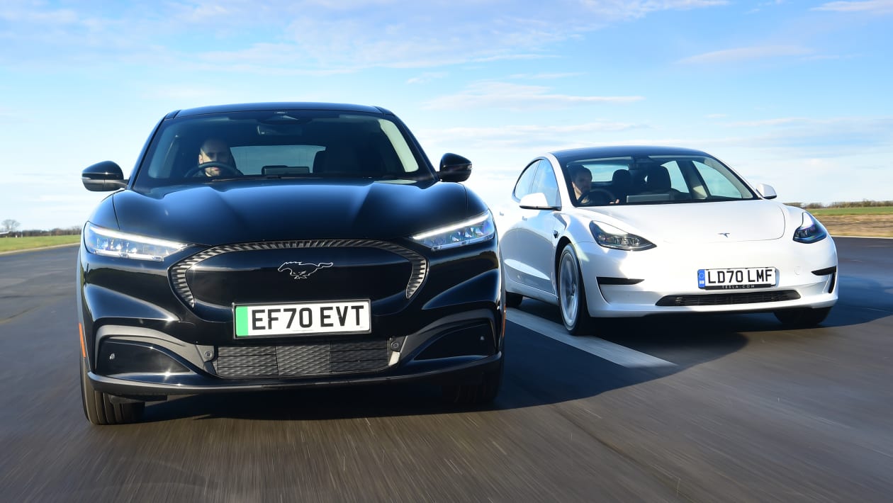Mustang vs Tesla Model | Auto Express