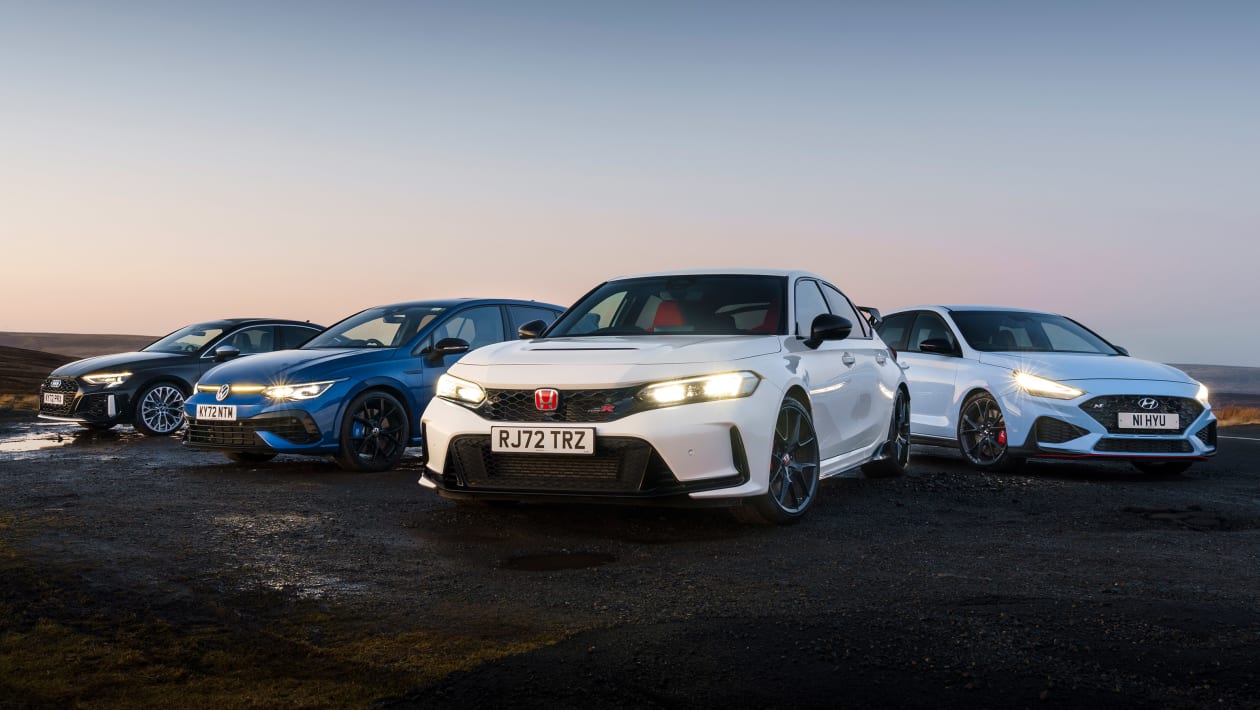 Honda Civic Type R v Volkswagen Golf R v Hyundai i30 N v Audi RS3 | evo