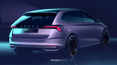 Skoda Design render of 2023 Skoda Scala - rear
