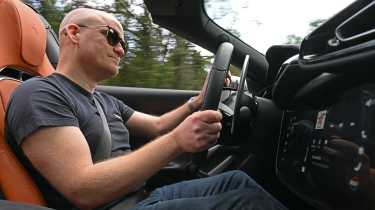 Alex Ingram driving the Ferrari 12Cilindri Spider