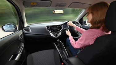 Suzuki Baleno long-term - Dawn Grant in-car