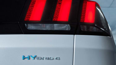 Peugeot 3008 hybrid badge detail