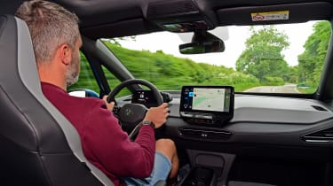Carbuyer and Driving Electric editor Richard Ingram driving the 2023 Volkswagen ID.3 