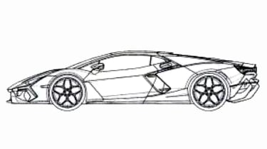 Lamborghini Aventador successor patent images - side