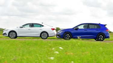 Volkswagen Golf and Skoda Octavia - side tracking left