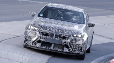 BMW M5 Hybrid Nurburgring testing - front