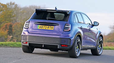 Abarth 600e Scorpionissima - rear cornering