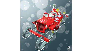 Jeep Santa&#039;s sleigh