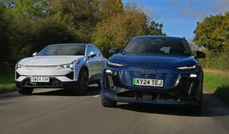 Audi Q6 e-tron and Polestar 3 - front tracking 