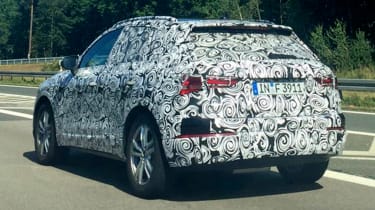 2018 Audi Q3 spy shot rear quarter
