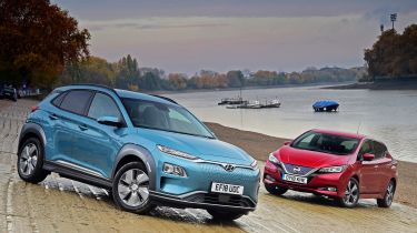 Hyundai Kona Electric vs Nissan Leaf - front