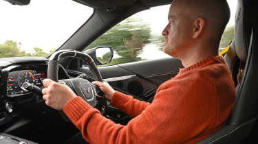 Alex Ingram driving the Corvette E-Ray
