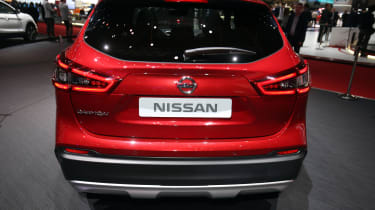 Facelifted Nissan Qashqai show - full rear red