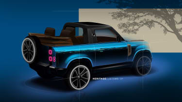 Land Rover Defender convertible - blue rear