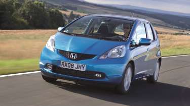 Best cars for £3,000 or less - Honda Jazz, front tracking 