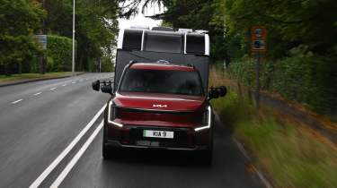 EV tow test - Kia front on an A road