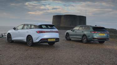 BYD Seal 6 Touring and Volkswagen Passat Estate - rear static 