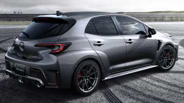 Toyota GR Corolla - rear angled on track