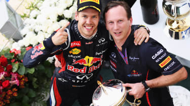 Sebastian Vettel and Christian Horner
