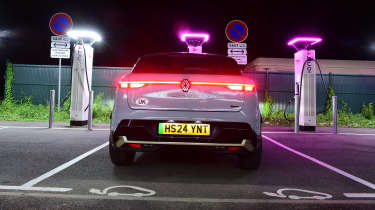 Renault Megane E-Tech charging at night