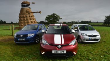 MG3 vs Dacia Sandero and Skoda Citigo