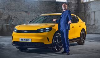 Ford Capri designed by Eric Cantona - front 3/4 with Eric Cantona