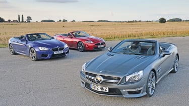 BMW M6 Convertible vs Jaguar XKR-S and Mercedes SL 63 AMG