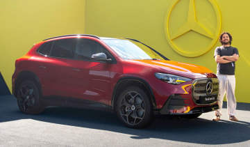 Jordan Katsianis driving the Mercedes GLA Electric