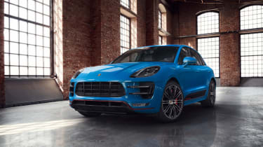 Porsche Macan Turbo Exclusive Performance Edition in blue front