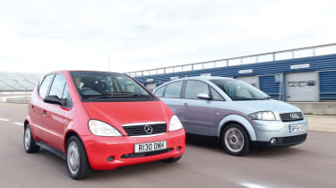 Mercedes A140 and Audi A2