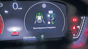 Honda Civic Type R long-term - lane departure warning screen