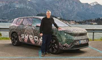 Skoda Peaq prototype - Auto Express editor Paul Barker standing in front of the new Skoda Peaq