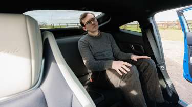 Honda Prelude UK - rear seats and Tom Jervis