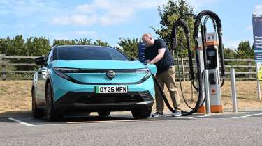 Nissan Leaf - Ellis Hyde at a rapid charging point