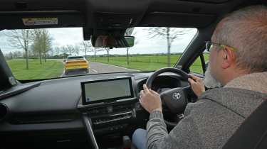 Auto Express senior test editor Dean Gibson driving the Toyota C-HR