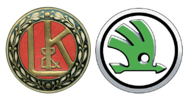 Skoda badges old and new