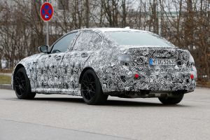 BMW M3 spy shot rear quarter