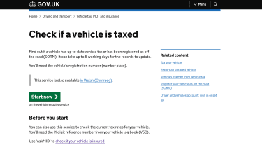 GOV.UK Tax checker homepage