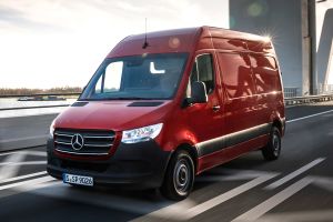 Mercedes Sprinter - red front action