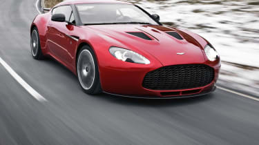 Aston Martin V12 Zagato coupe front tracking