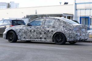 BMW M3 spy shot side three quarter