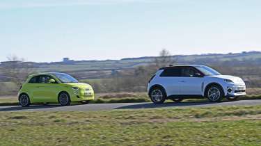 Renault 5 vs Fiat 500e - action